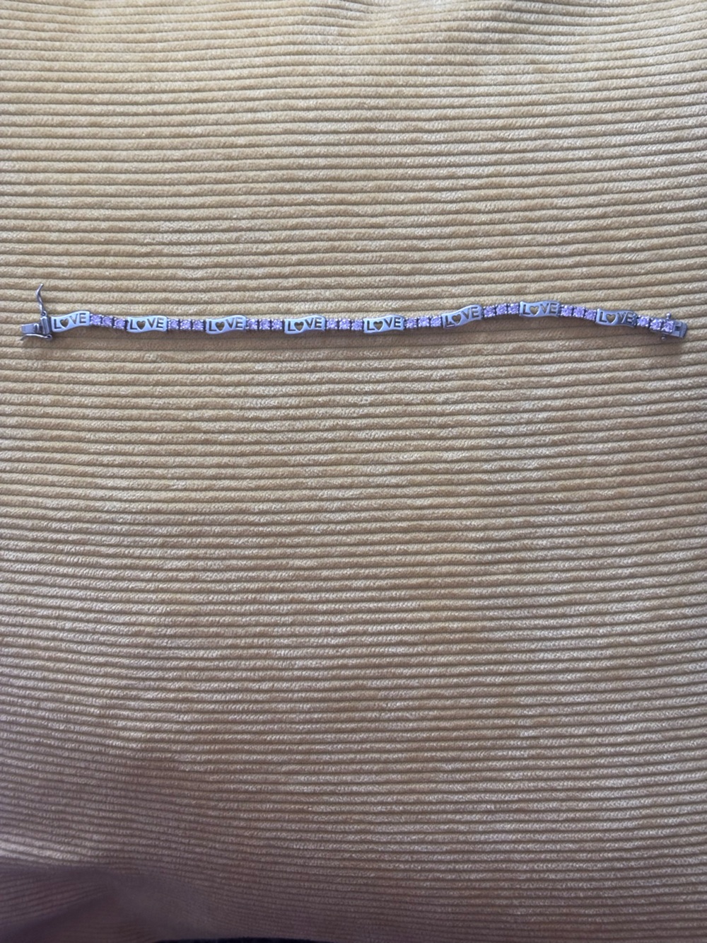 Pink 'LOVE' Beaded Bracelet